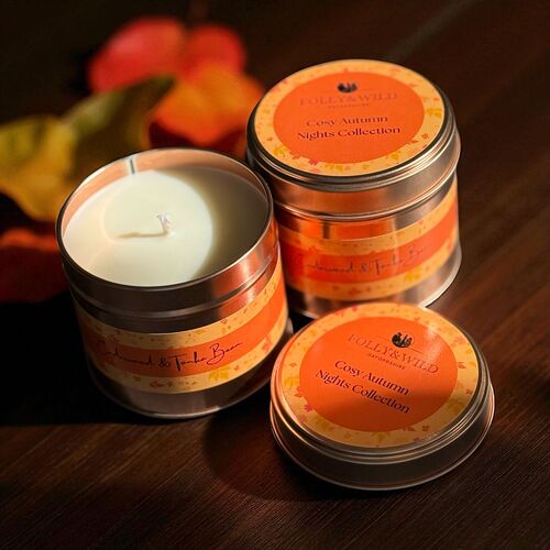 Cosy Autumn Nights Tinned Candle – Autumn Scented Candle