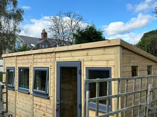 #PVC067 17x7 Pent Summer House Work Shop