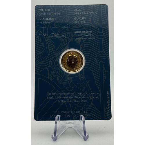 2025 King Charles III gold one tenth Britannia