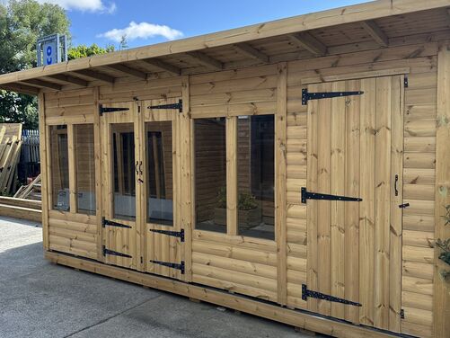 #SHP004 16x10 Pent Combi Loglap Summer House