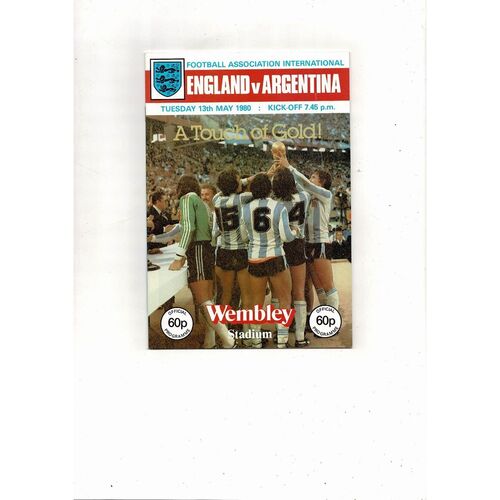 1980 England v Argentina Football Programme