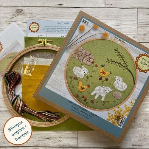 Playing in the Meadow Felt Applique Hoop Kit by Corinne Lapierre