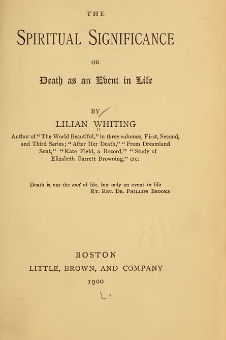 1900 | The Spiritual Significance