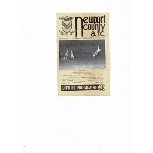 1957/58 Newport County v Colchester United Football Programme