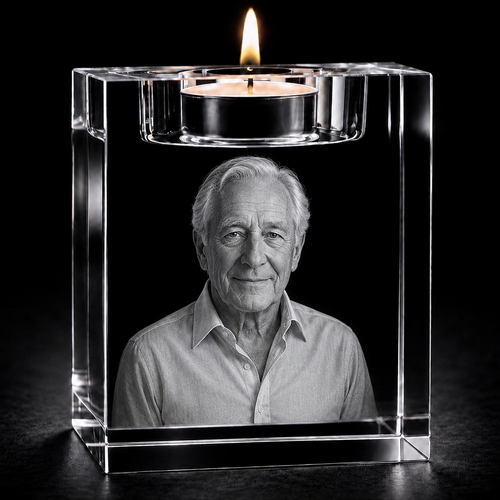 Bute 3D Memorial Photo Crystal Tea Light – 80×60×60mm