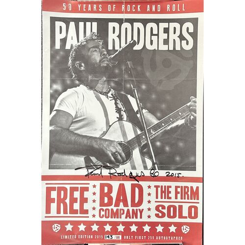 Paul Rodgers Limited Edition Signed 2015 Poster