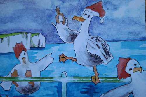 News for Christmas | ANITA ART  | Buy Sussex Seascape Acrylic Art | Semi Abstract Paintings Birling Gap | London Buyers South Coast Artwork