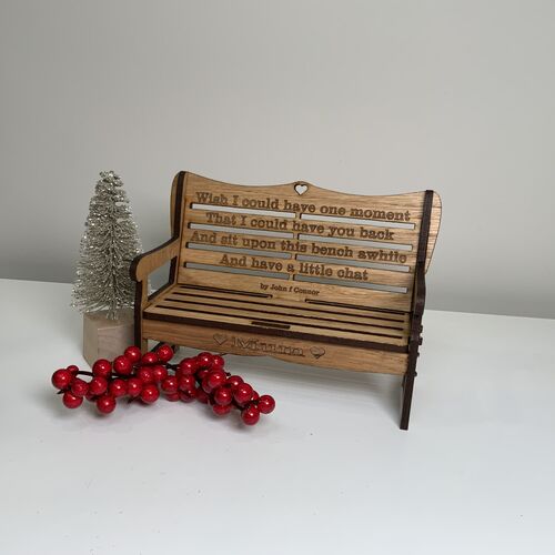 Oak Decorative Memorial Bench