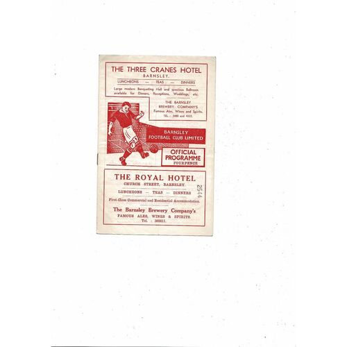 1958/59 Barnsley v Bristol City Football Programme