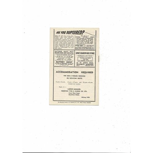 1954/55 Brentford v Bradford City FA Cup Football Programme