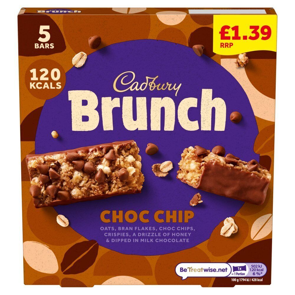 Cadbury Brunch Bar Choc Chip 5pk