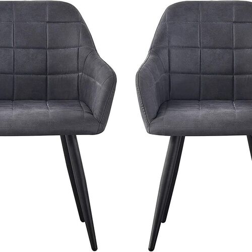 mcc direct 2x Faux Matte Suede Leather Dining Chairs Accent Chairs home & restaurants Adrian