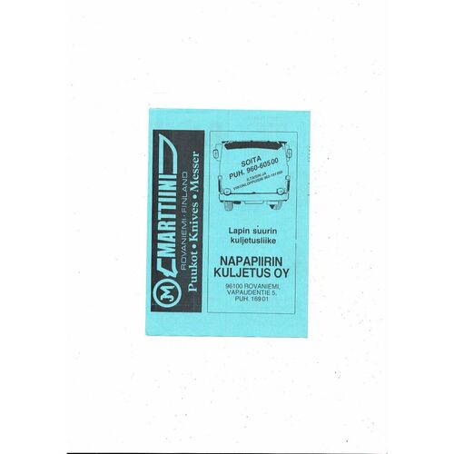 Rovaniemi v Glentoran European Cup Winners Cup Football Programme 1987/88