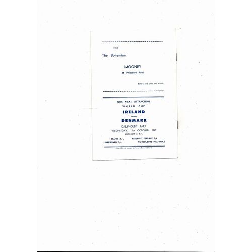 1969 Republic of Ireland v Scotland Football Programme
