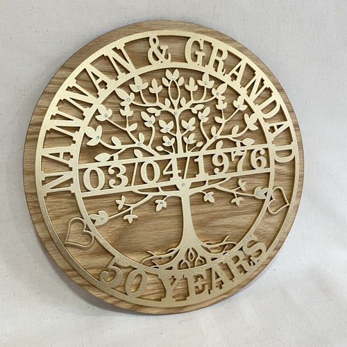 Personalised Tree of Life Anniversary Plaque – Custom Names & Date