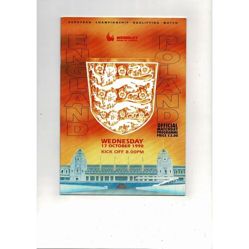 1990 England v Poland Football Programme