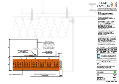 System Drawings | jamesandtaylor limited | Terracotta Tile Facade | Facing Brick System | Facade Metal