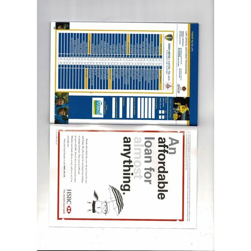 Leeds United v Hapoel Tel Aviv UEFA Cup Football Programme 2002/03