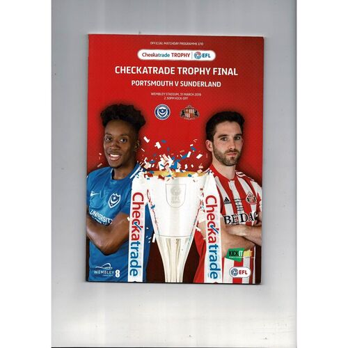 2019 Portsmouth v Sunderland Checkatrade Trophy Final Football Programme
