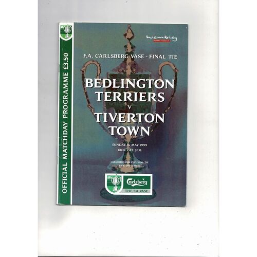 1999 Bedlington Terriers v Tiverton Town FA Vase Final Football Programme + Ticket & Press Cutting