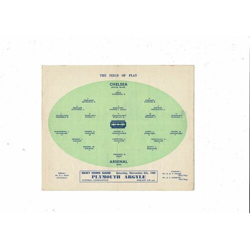 1948/49 Chelsea v Arsenal Football Programme