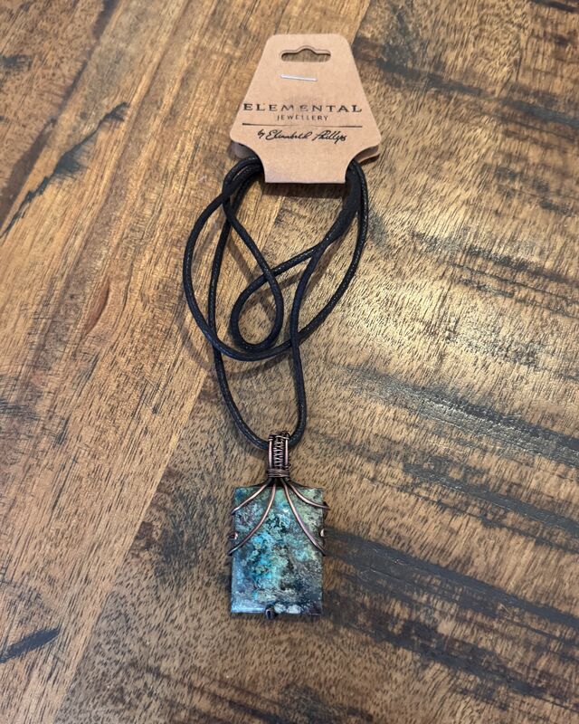 Chrysocolla Wire weave necklace