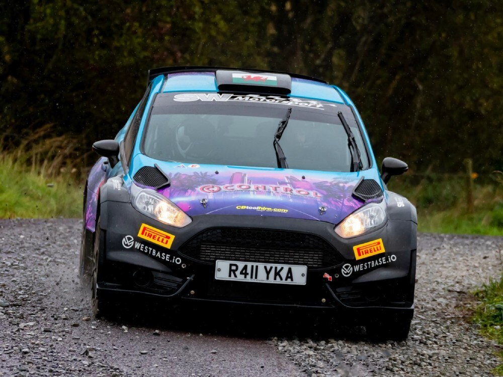 Motorsport livery and graphics on a Ford Fiesta R5 rally car