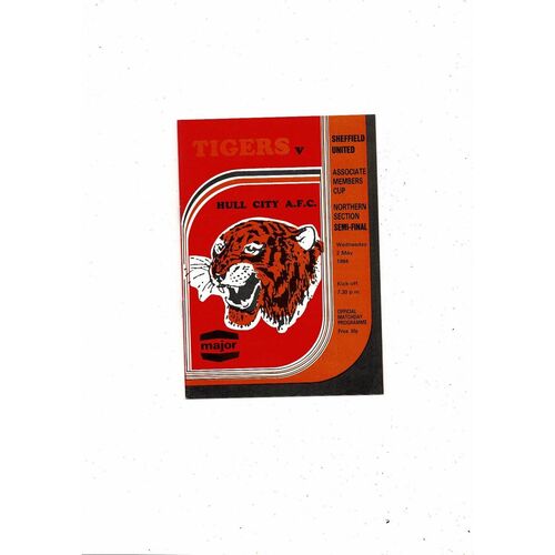 Hull City v Sheffield United Associate Members Cup Northern Section Semi Final 1983/84