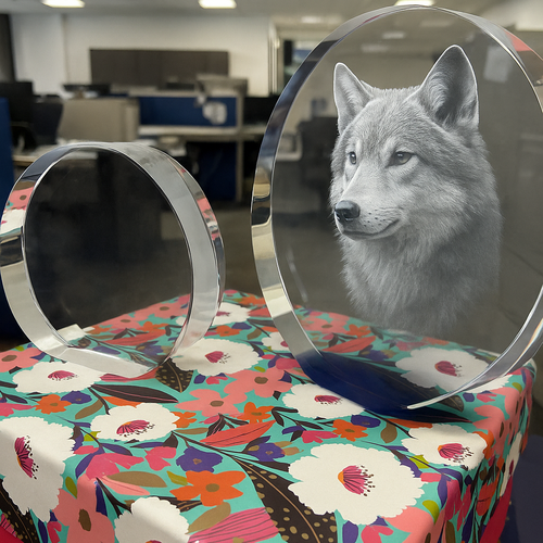 The Super Large 3D Ocean Blue Colour Crystal Circle