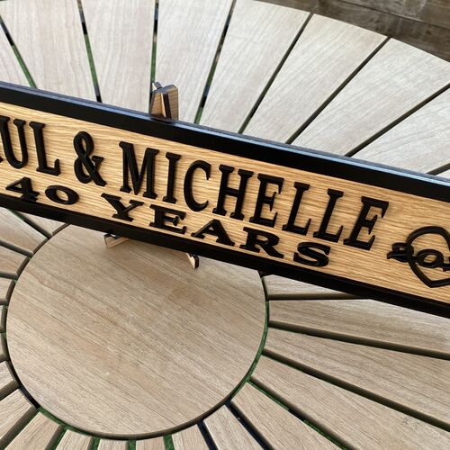 Personalised Mr & Mrs Anniversary Sign | Custom 3D Name Plaque