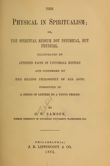 1881 | The Physical in Spiritualism