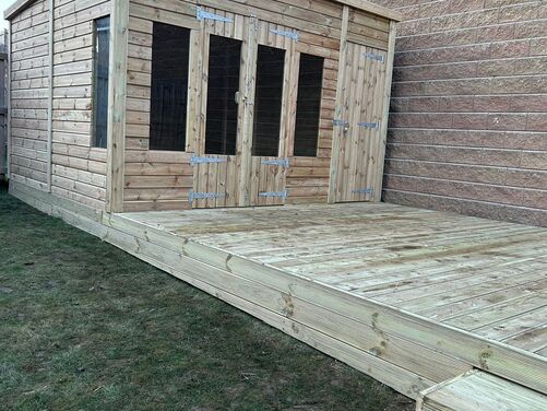 12x10 Pent Summer House Combi