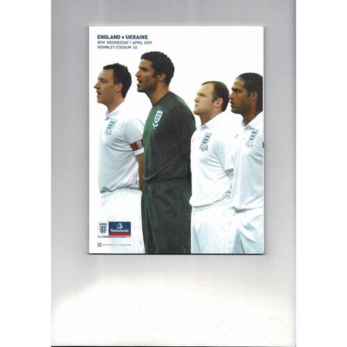 2009 England v Ukraine Football Programme