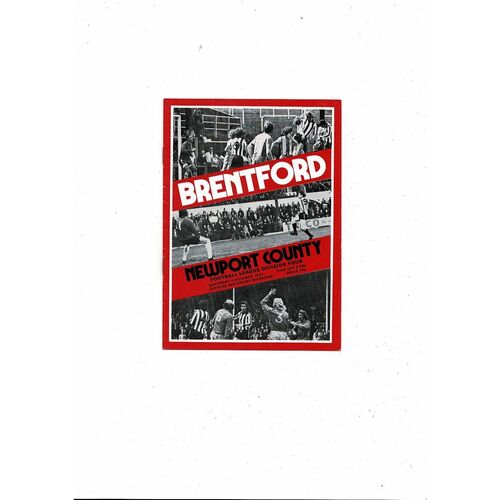 1975/76 Brentford v Newport County Football Programme