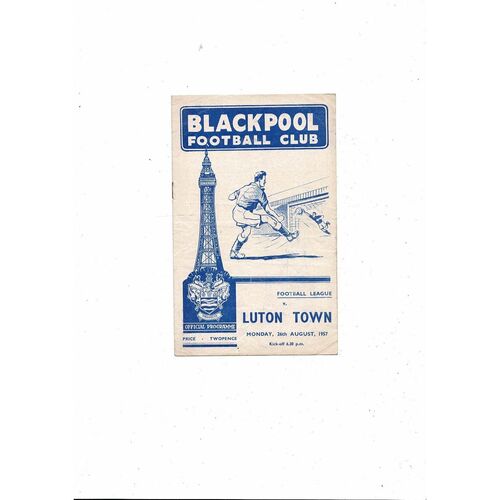 1957/58 Blackpool v Luton Town Football Programme