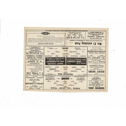 Peterborough United v Arsenal Friendly Football Programme 1959/60