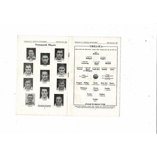 1950/51 Chelsea v Portsmouth Football Programme