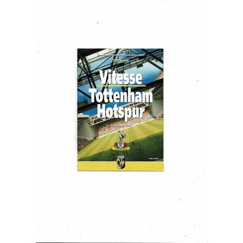 Vitesse v Tottenham Hotspur Friendly Football Programme 2000/01