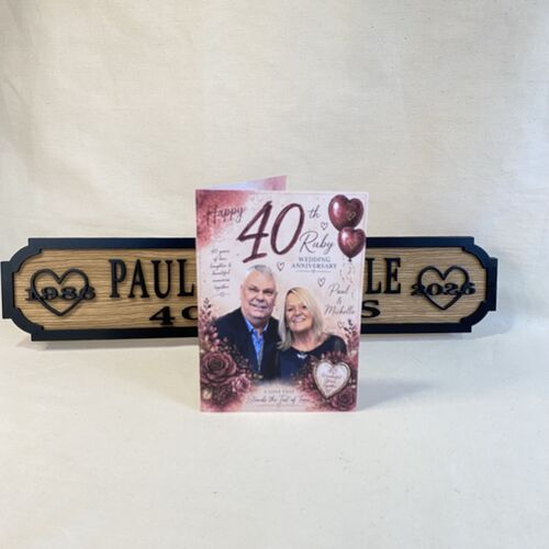 Personalised Mr & Mrs Anniversary Sign | Custom 3D Name Plaque