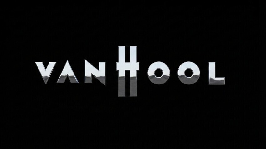 Van Hool logo on black background.