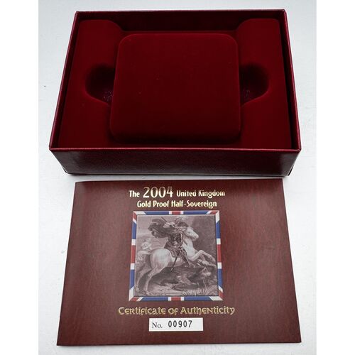FDC 2004 gold proof half sovereign