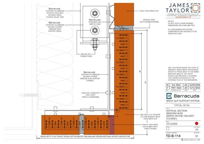System Drawings | jamesandtaylor limited | Terracotta Tile Facade | Facing Brick System | Facade Metal