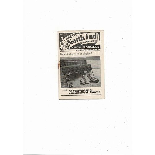 1953/54 Preston v Charlton Athletic Football Programme