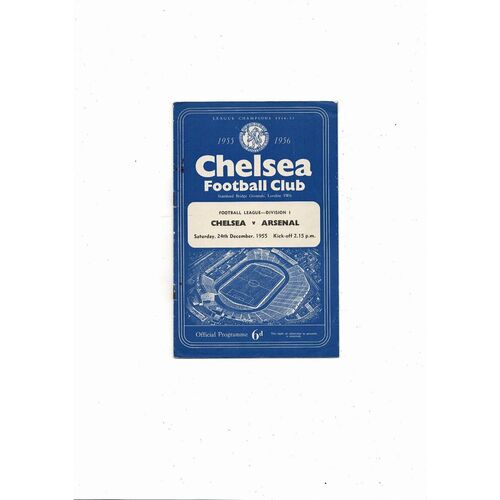 1955/56 Chelsea v Arsenal Football Programme