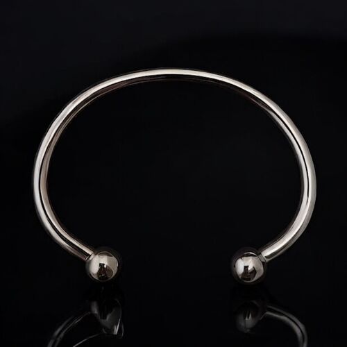 Silver torque cuff bangle