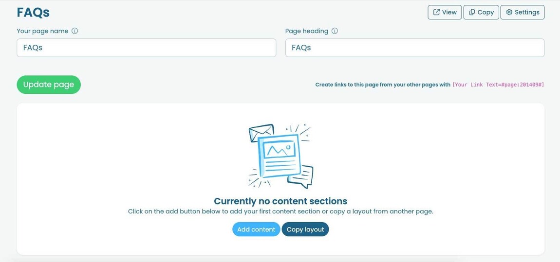 Copy layouts within a page