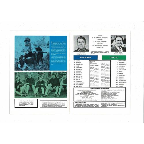 1975 Dundee v Celtic Scottish Cup Semi Final Football Programme