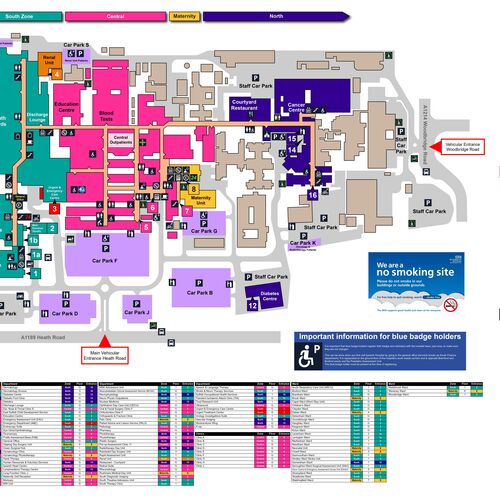 Map of Ipswich Hospital