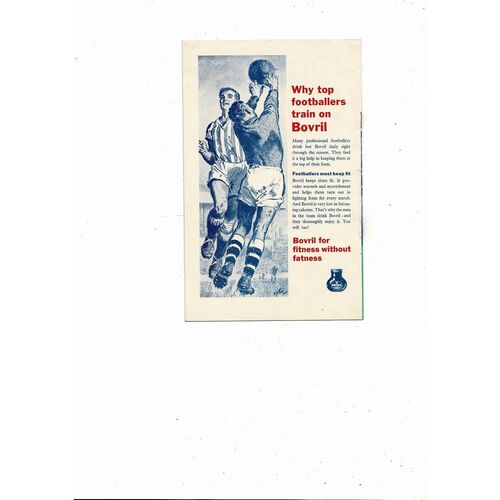 1962 England v Austria Football Programme