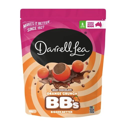 Darrell Lea Orange Crunch Milk Chocolate BB’s 168g